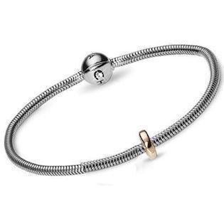 Sølv slange armbånds tilbud med forgyldte stopper fra Christina, 17 cm køb det billigst hos Guldsmykket.dk her